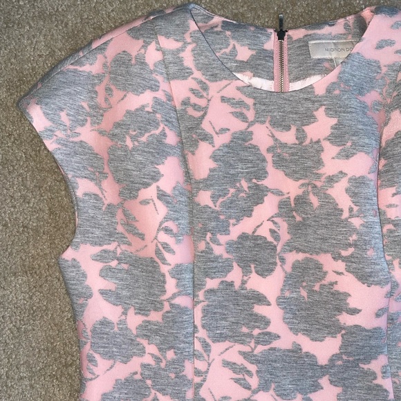 Anthropology Dress | Mignon Doo | Pastel Pink Light Grey Floral Cap M (8-10) - Picture 1 of 6